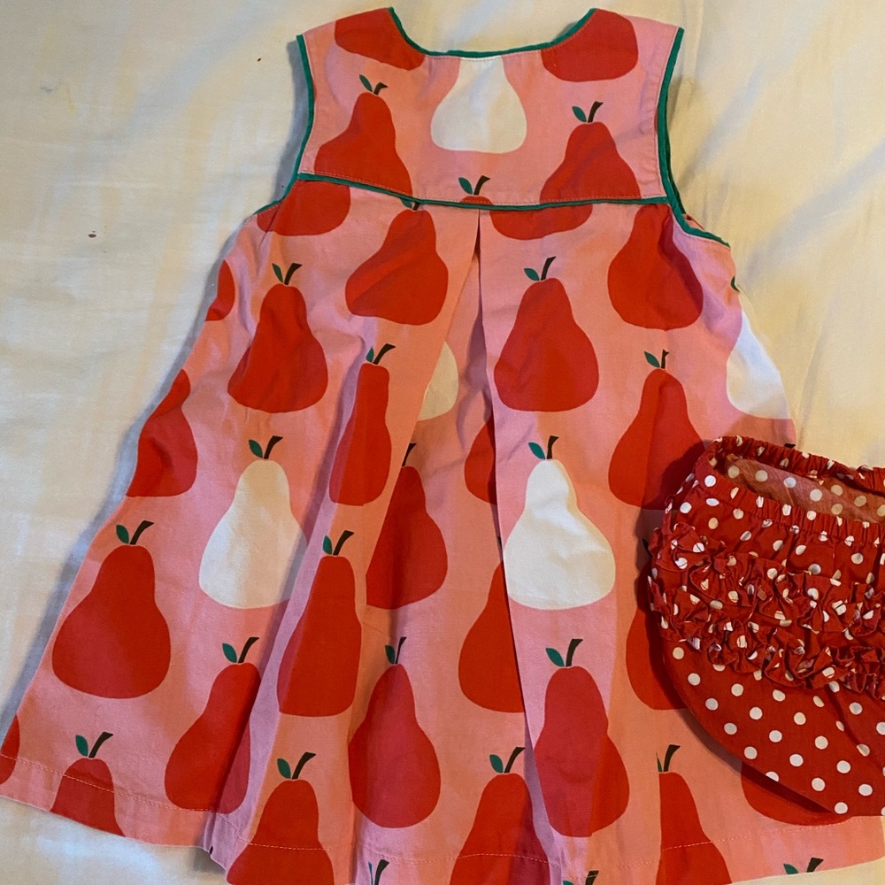 NWOT Mini Boden 12-18 month apple dress.